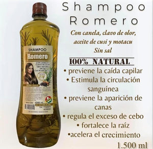 COMBO SHAMPO DE ROMERO + ACONDICIONADOR + TONICO CAPILAR